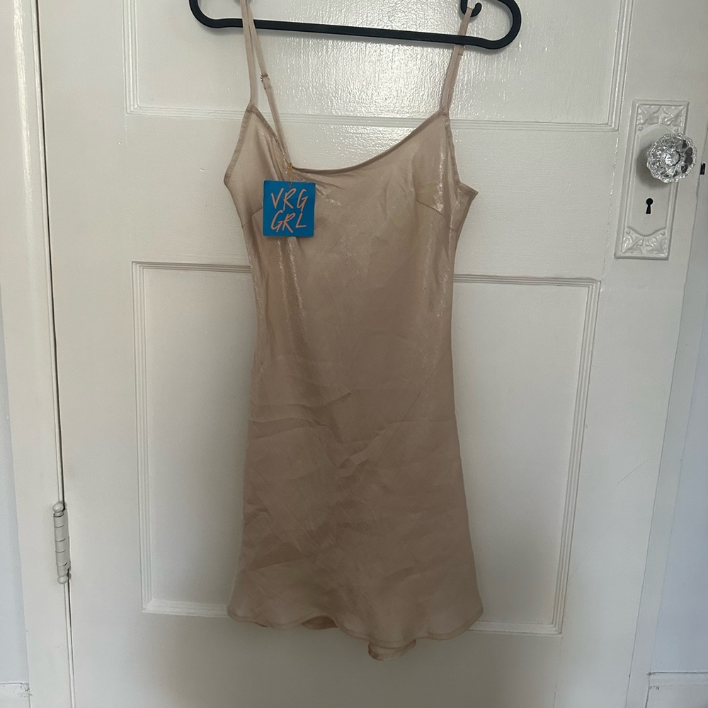 Brand new with tags VRG GRL slip mini dress cream UK6;US2